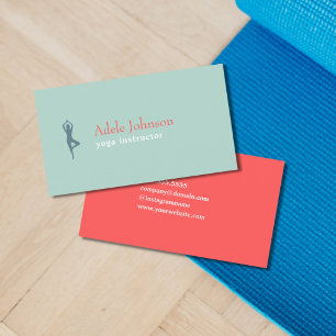 Elegant Pastel Colourful Yoga Instructor Business Card