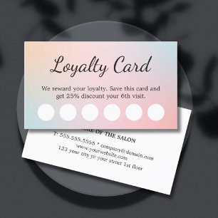 Elegant Pastel Colours Gradient Salon Loyalty Card