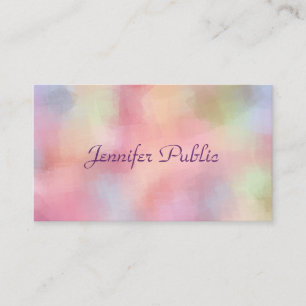Elegant Pastel Colours Handwritten Script Template Business Card