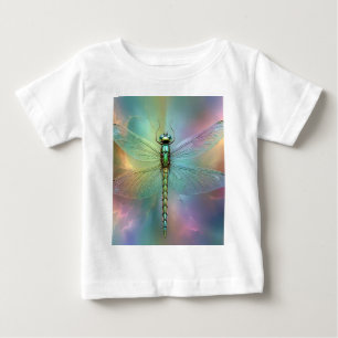 Elegant Pastel Dragonfly Fractal Art, Baby T-Shirt