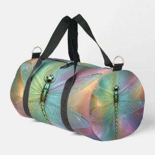 Elegant Pastel Dragonfly Fractal Art, Duffle Bag