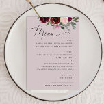 Elegant pastel dusty pink rose floral wedding menu<br><div class="desc">Watercolor elegant delicate floral Menu in pastel dusty blush / rose,  pale pink colours for botanical garden wedding. Suitable for birthday,  anniversary and any other party. Please contact me if you need additional items.</div>