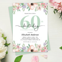Elegant Pastel Floral 60th Birthday Party
