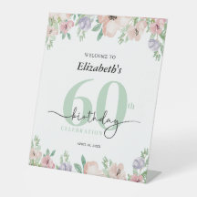 Elegant Pastel Floral 60th Birthday Party Welcome