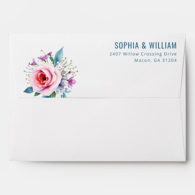 Elegant Pastel Floral Arrangment Envelope (Back (Top Flap))