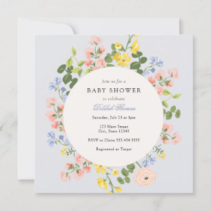Elegant Pastel Floral Baby Shower Invitation