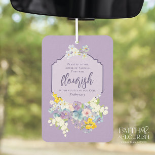 Elegant Pastel Floral Bible Scripture Car Air Freshener