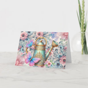 Elegant Pastel Floral Butterflies Note Card