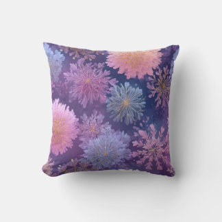 Elegant Pastel Floral Glow Throw Pillow