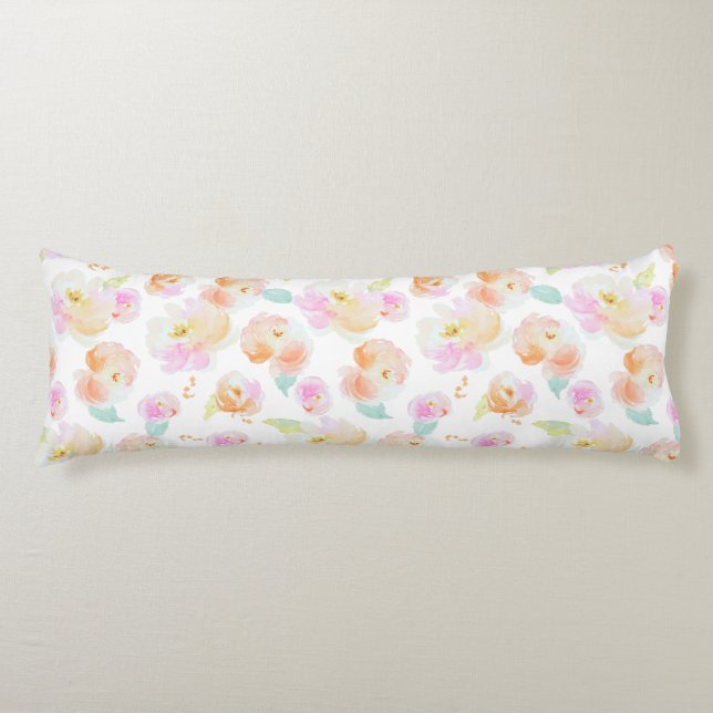 Elegant pastel floral pattern body cushion (Front)