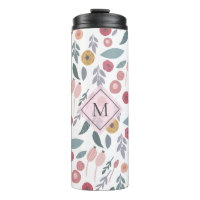 Elegant Pastel Floral Pattern Monogram