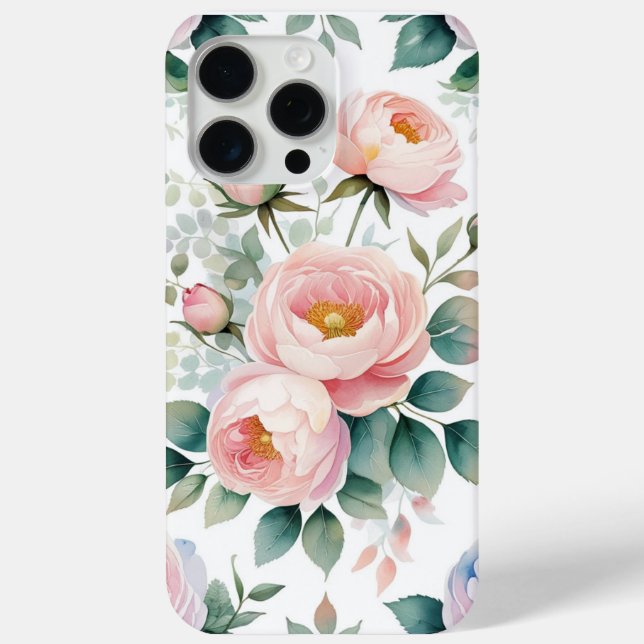 Elegant Pastel Floral Phone Case Design – Watercol (Back)