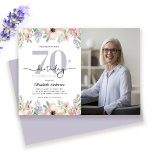 Elegant Pastel Floral Photo 70th Birthday Party Invitation<br><div class="desc">This elegant 70th birthday invitation features soft pastel watercolor flowers and space for a photo. The design combines modern typography with modern calligraphy,  creating a refined and stylish look—perfect for celebrating a special woman’s milestone birthday.</div>