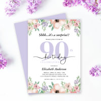 Elegant Pastel Floral Surprise 90th Birthday Party
