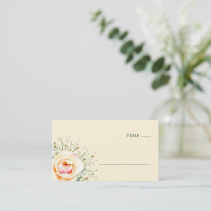 Elegant Pastel Floral Watercolor Place Card