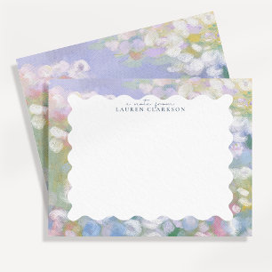 Elegant Pastel Floral Wavy Note Card