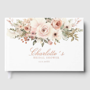 Elegant pastel flower bouquet Bridal Shower     Guest Book