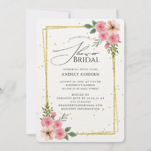 Elegant Pastel Flower Bridal Shower Invitation