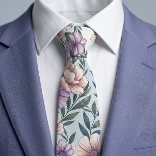 Elegant Pastel Flowers  Tie