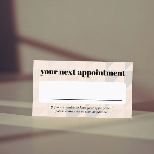 Elegant Pastel Geometric Bold Beauty Salon Appointment Card