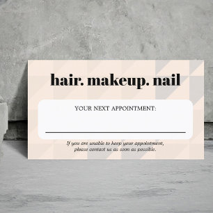 Elegant Pastel Geometric Bold Beauty Salon  Appointment Card