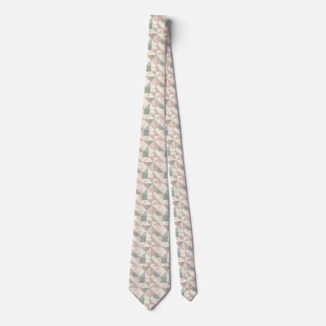 Elegant Pastel Geometry Tie (Front)