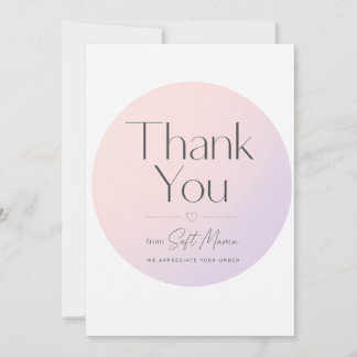 Elegant Pastel Gradient Thank You Business Classic Card