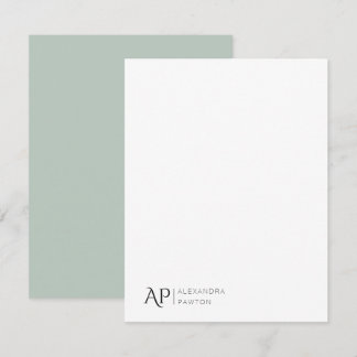 Elegant Pastel Green Custom Name Personal Card
