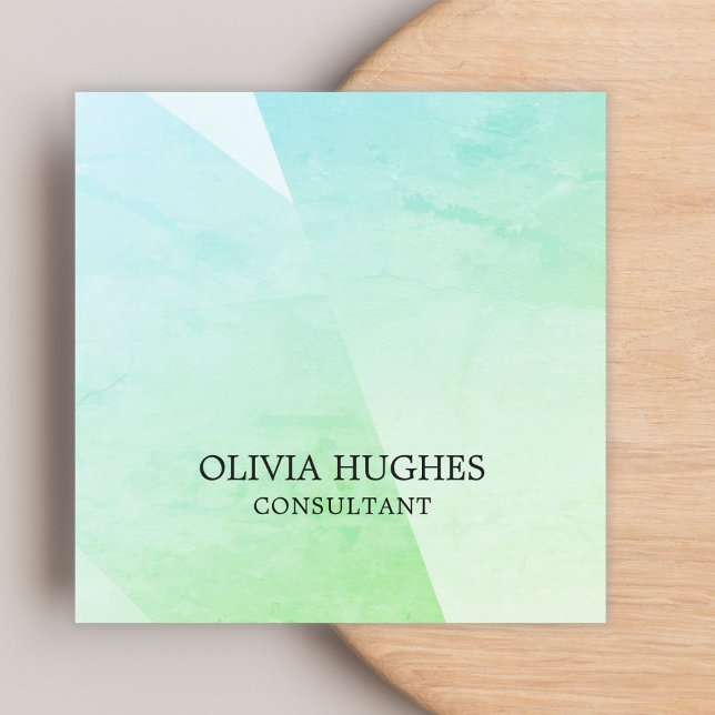 Elegant Pastel Green Geometric Consultant Square Business Card (Creator Uploaded)