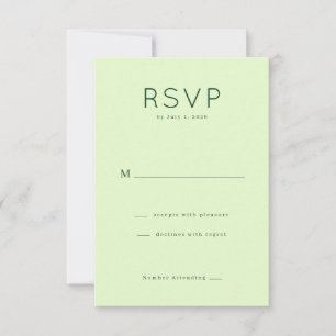 Elegant Pastel Green RSVP Card