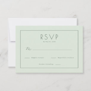 Elegant Pastel Green RSVP Card
