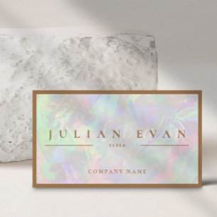Elegant Pastel Holographic Aura Beauty Business Card