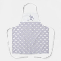 Elegant Pastel Lavender Monogram Butterfly Pattern