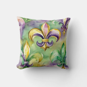 Elegant Pastel Mardi Gras  Cushion