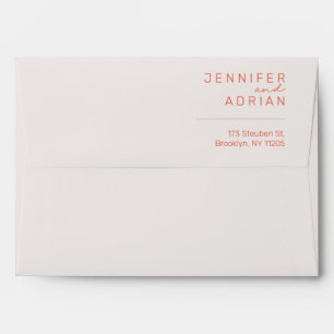 Elegant Pastel Minimal White and Red Modern Enve Envelope