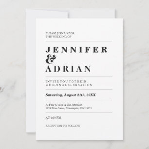 Elegant Pastel Minimal White Modern Simple Invita Invitation