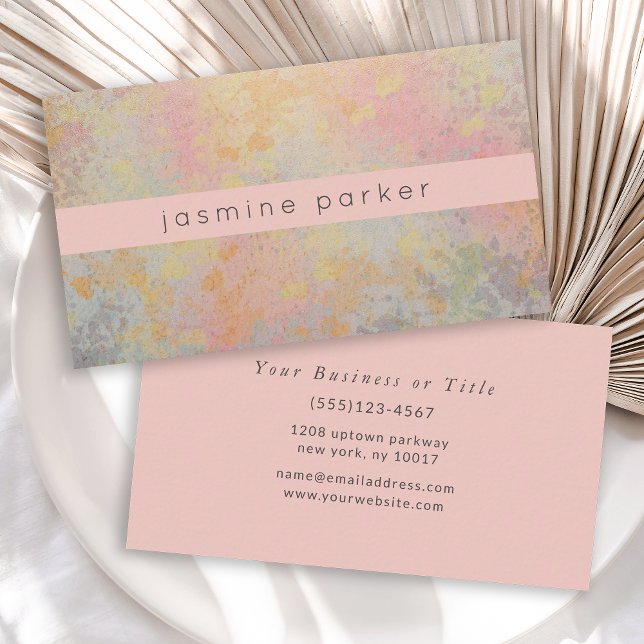 Elegant Pastel Mottled Marble Business Card (Creator Uploaded)