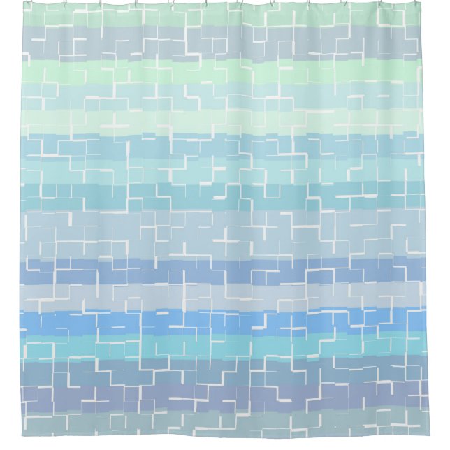 Elegant Pastel Multi-Colour Abstract Pattern Shower Curtain (Front)