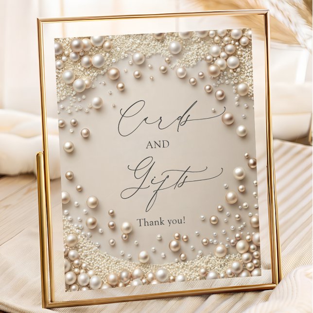 Elegant Pastel Pearls and Diamonds Cards and Gifts Poster (Creator Uploaded)