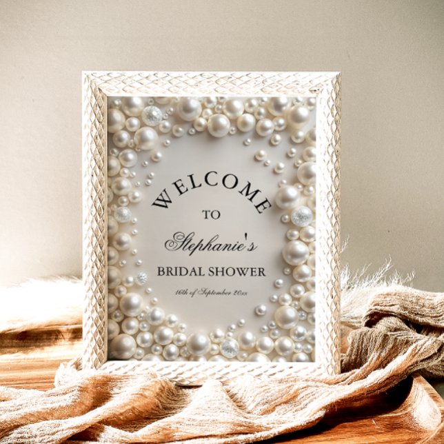 Elegant Pastel Pearls Bridal Shower Welcome Poster (Creator Uploaded)