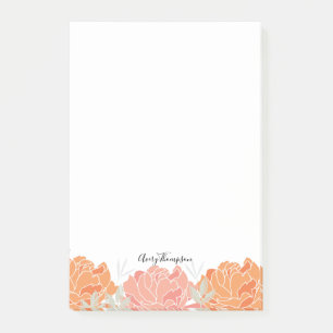 Elegant Pastel Peonies Floral Pattern Post-it Notes