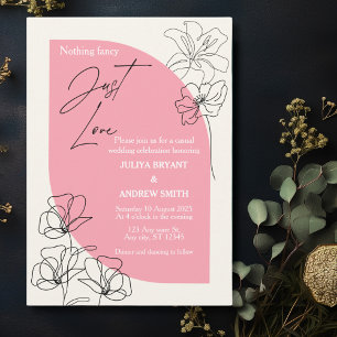 Elegant pastel pink and  cream Wedding  invitation