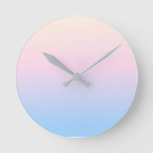 elegant pastel pink blue bright gradient colours round clock