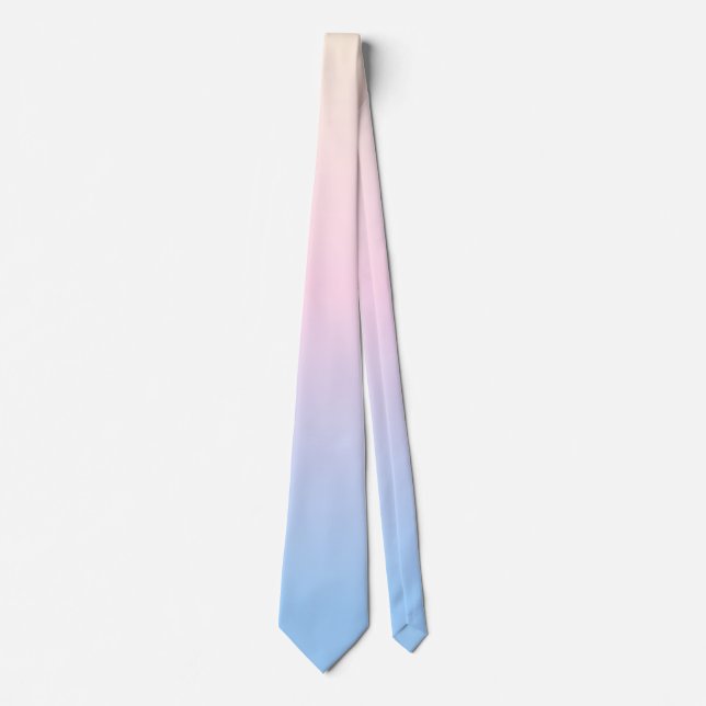 elegant pastel pink blue bright gradient colours tie (Front)