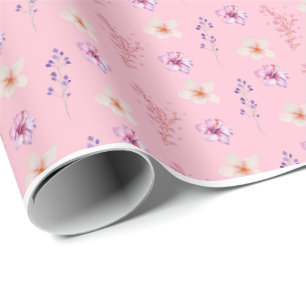 Elegant Pastel Pink Floral Ditsy Pattern Wrapping  Paper