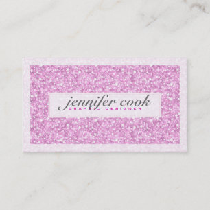 Elegant Pastel Pink Glitter & Sparkles 3 Business Card