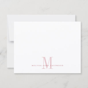 Elegant Pastel Pink Monogram Card