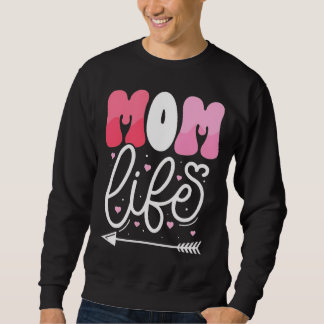 Elegant Pastel Pink Mum Life Script Design Sweatshirt