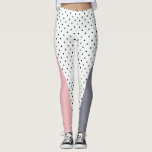 Elegant pastel pink purple geometric polka dots leggings<br><div class="desc">A beautiful combination of modern pastel geometric and retro polka dots pattern.</div>
