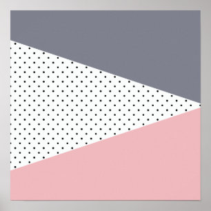 Elegant pastel pink purple geometric polka dots poster